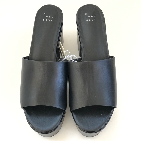 A NEW DAY Ricky Platform Heels High Heeled Sandals Black NWT Women’s Size 10 - Picture 4 of 16